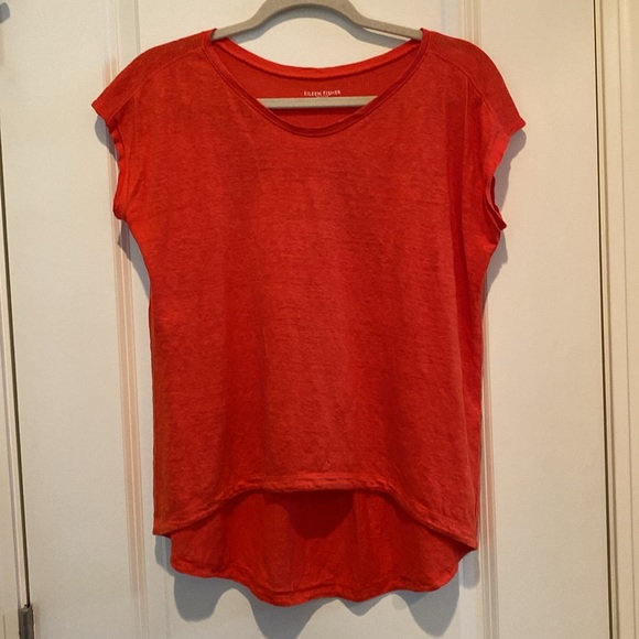 Tomato Silk Knit Boxy Top - Eileen Fisher - Picture 7 of 9